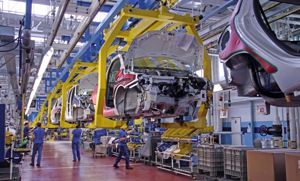 Automotive assembly line for gear lubrication