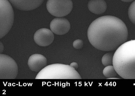 Extreme close up of HGMs on a black background: Vac Low, PC Hight, 15 kV x440 50um