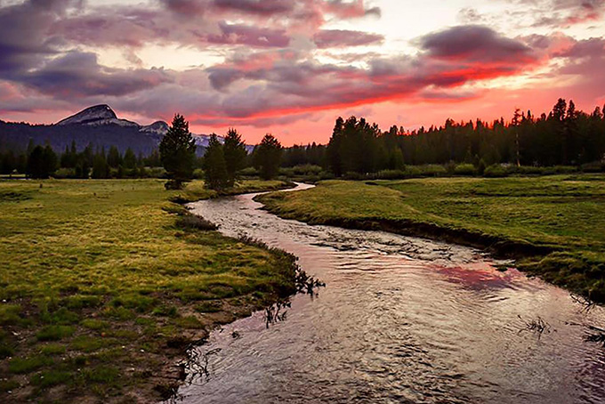 Yosemite National Park at dusk