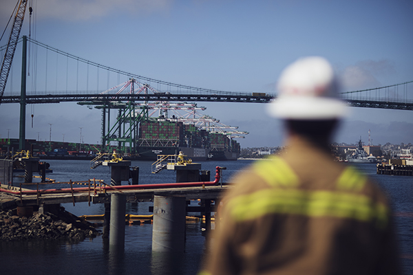 Modern U.S. Borax employee at Wilmington in the Port of Los Angeles